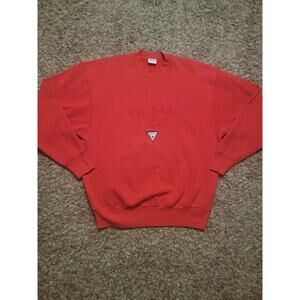 Vintage Guess Jeans Georges Marciano Embroidered Crewneck Sweatshirt Red USA